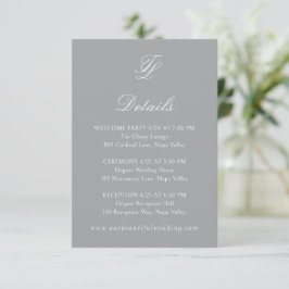 Cartão De Informações Talula Cinza Elegant Wedding