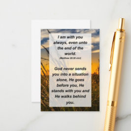 Cartão De Informações Tapete. 28:20 Estou sempre consigo, até ao fim