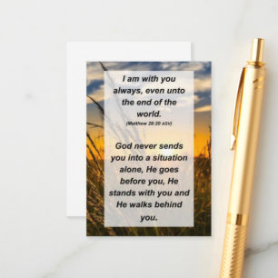 Cartão De Informações Tapete. 28:20 Estou sempre contigo, até ao fim