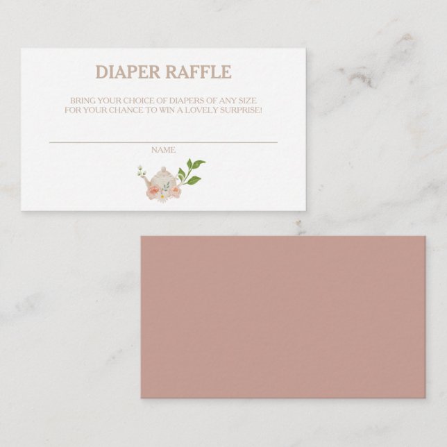 Cartão De Informações Tarde - Fralda de chá Raffle (Frente/Verso)