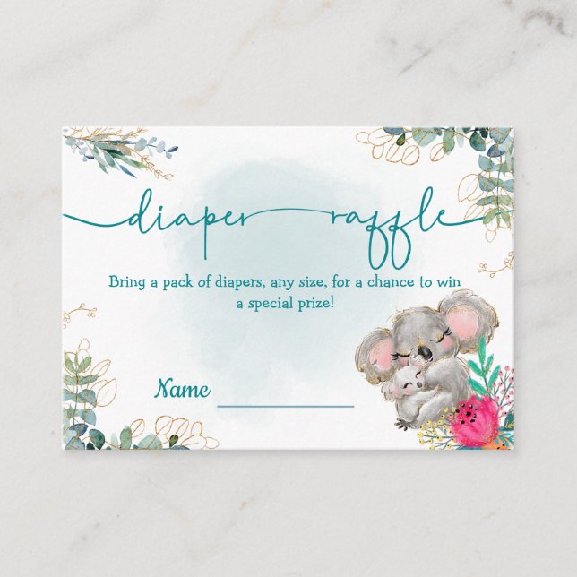Cartão De Informações Tarjeta de recepción Diaper Raffle (Frente)