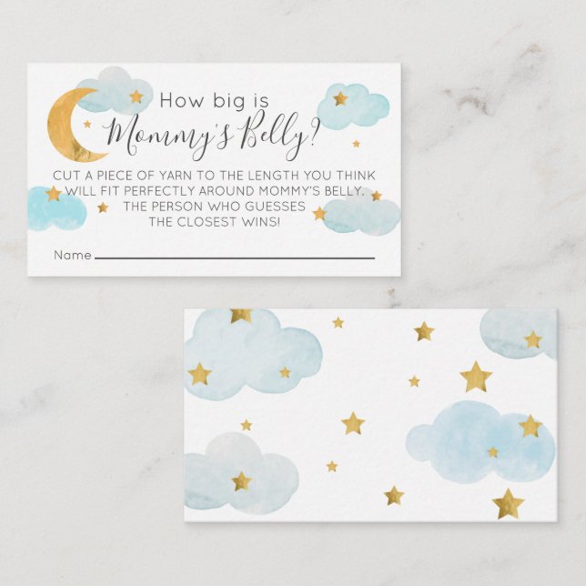 Cartão De Informações Tarjeta De Recepción Moon & Stars Blue Quão grande (Frente/Verso)