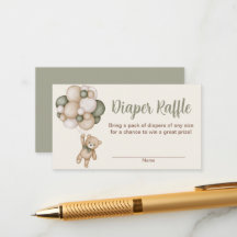 Tarjeta De Recepción Teddy Bear Boy Raffle Fralda