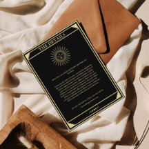 Tarot Card Elegant Wedages Vintage Sun