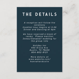 Cartão De Informações Teal Azul Minimalista Moderno