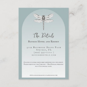 Cartão De Informações Teal Dragonfly Wedding
