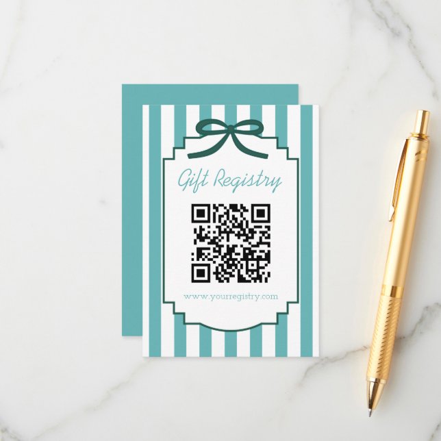 Cartão De Informações Teal Green Graduation Registry (Frente/Verso In Situ)