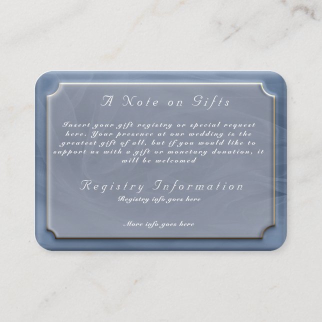 Cartão De Informações Tecido azul com rolha Informações especiais sobre  (Verso)