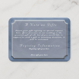 Cartão De Informações Tecido azul com rolha Informações especiais sobre 