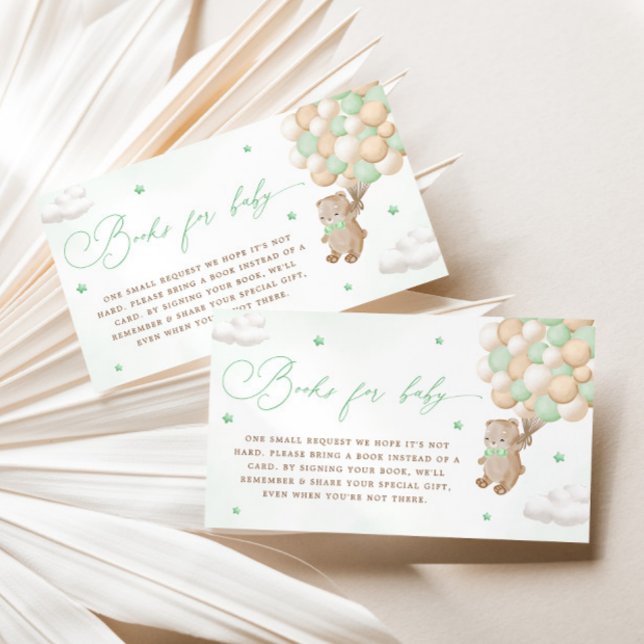 Cartão De Informações Teddy Bear com Livro Verde (Criador carregado)