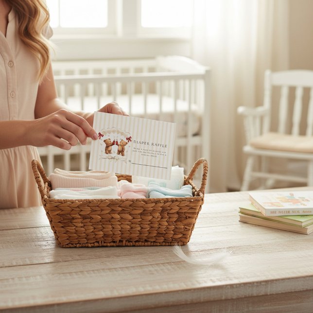 Cartão De Informações Teddy Bear Diaper Raffle Enclosure Card (Criador carregado)
