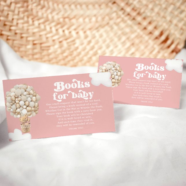 Cartão De Informações Teddy Bear Dourado Balões Chá de fraldas (Criador carregado)