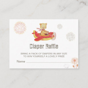 Cartão De Informações *~* Teddy Bear Fireworks Fralda Raffle