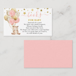 Cartão De Informações Teddy Bear Girl traga um livro