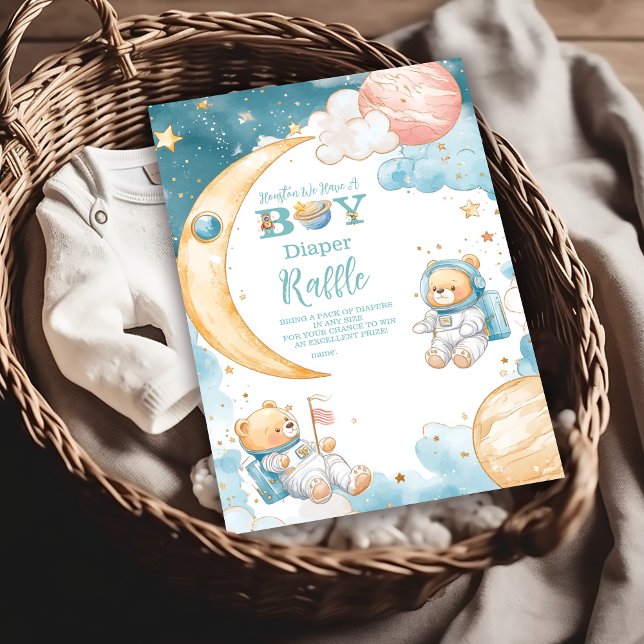 Cartão De Informações Teddy Bear Houston Temos Um Rapaz Diapper Raffle (Criador carregado)