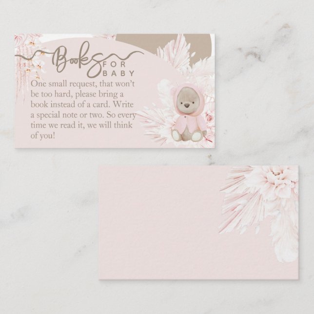 Cartão De Informações Teddy Bear Modern Boho Livros de Chá de fraldas Ro (Frente/Verso)