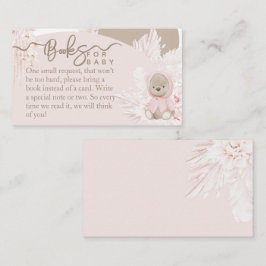 Cartão De Informações Teddy Bear Modern Boho Livros de Chá de fraldas Ro