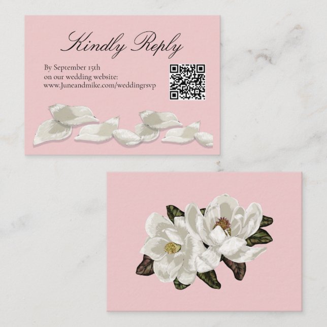 Cartão De Informações Tema da Magnolia (Frente/Verso)