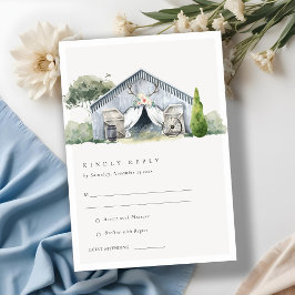 Cartão De Informações Tema de Casamento do Pastel Rustic Barnyard Fazend