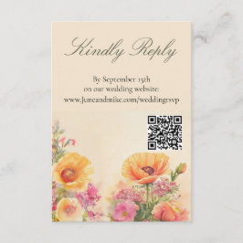 Cartão De Informações Tema de Cottagecore Pintado à Mão