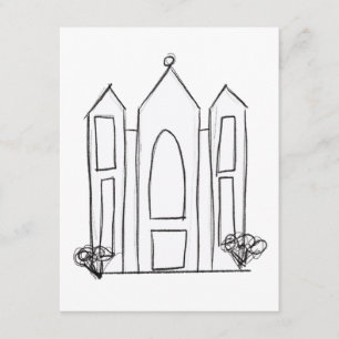 Cartão De Informações Templo LDS Salt Lake City simples moderno mórmon