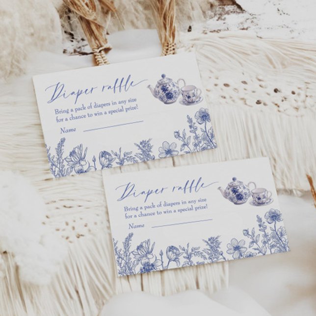 Cartão De Informações Tempo Para A Fralda Do Tea Toile Raffle (Criador carregado)