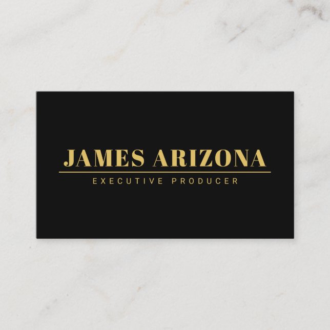 Cartão De Informações Tendência profissional Dourada mínima moderna e ne (Frente)