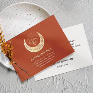 Cartão De Informações Terceiro cliente Dourado de lua Obrigado Boho Rust