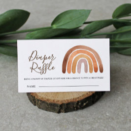 Cartão De Informações Terra Boho Chá de fraldas Arco-Íris Fralda Raffle