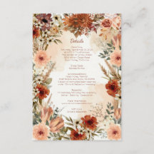 Terracota Boho Floral Outono Rústico Elegante