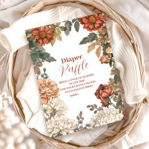 Terracotta Bebê Floral em Sangue Diapper Raffle