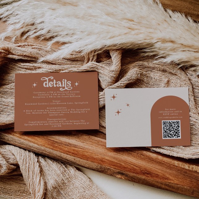 Cartão De Informações Terracotta Boho - Casa Retro (Criador carregado)