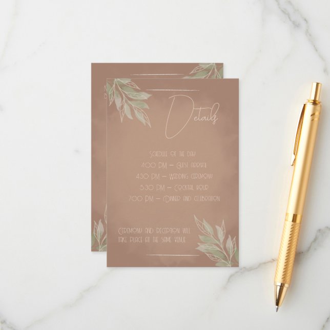 Cartão De Informações Terracotta Boho Wedding Enclosure Card (Frente/Verso In Situ)