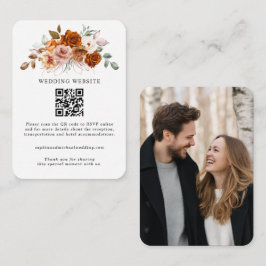 Cartão De Informações Terracotta Burnt Orange Floral Wedding