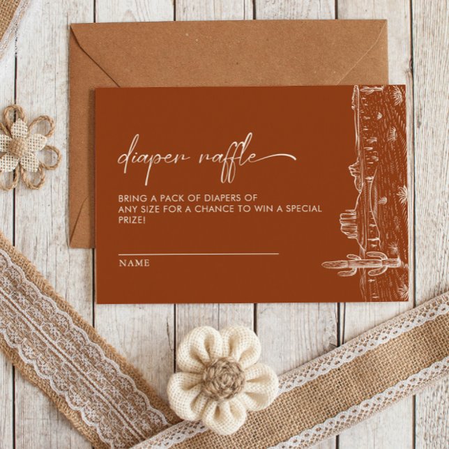 Cartão De Informações Terracotta Cactus Desert Fralda Raffle (Criador carregado)