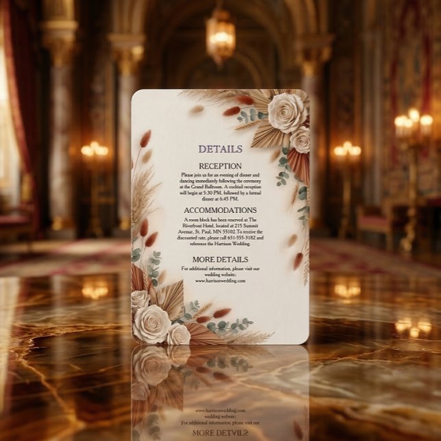 Cartão De Informações Terracotta Cream and Sage Minimalist (Criador carregado)