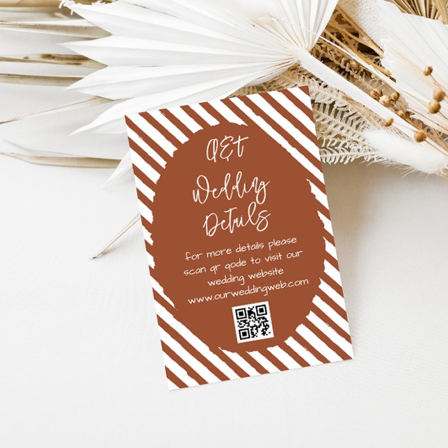 Cartão De Informações Terracotta - Detalhes do Casamento Desenhado (Criador carregado)