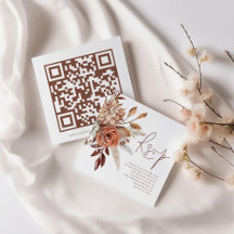 Terracotta Florals Código QR Script Casamento RSVP