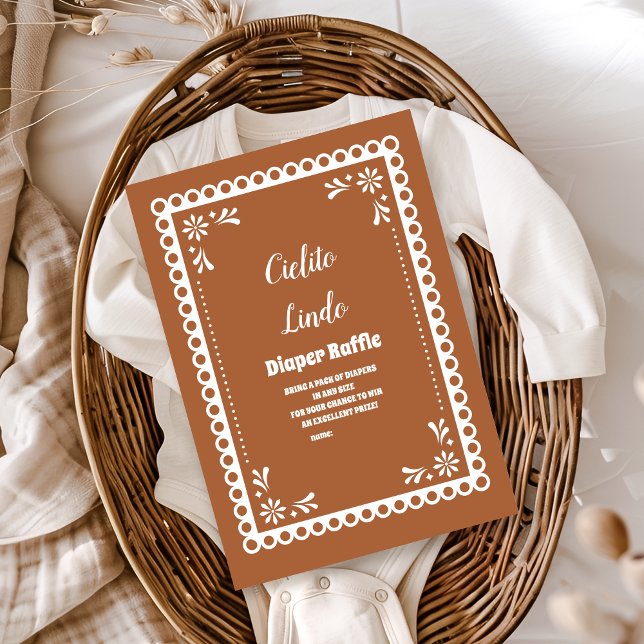 Cartão De Informações Terracotta mexicana Cielito Lindo Diapper Raffle (Criador carregado)