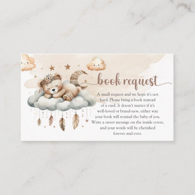 Cartão De Informações Terracotta nuvem de marfim nove livro de bebês (Frente)