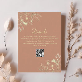 Cartão De Informações Terracotta Pormenores de Casamento Código QR