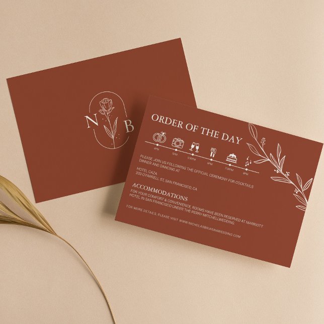 Cartão De Informações Terracotta Queimou Linha do Tempo de Casamento Rus (Criador carregado)