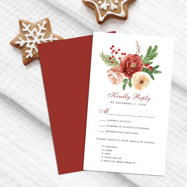 Cartão De Informações Terracotta Rosa Floral Folhagem Casamento RSVP (Criador carregado)