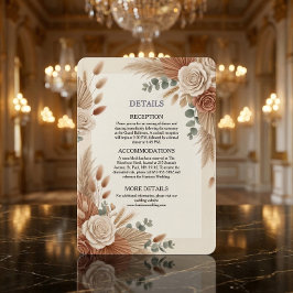 Cartão De Informações Terracotta Rustic Floral Boho 