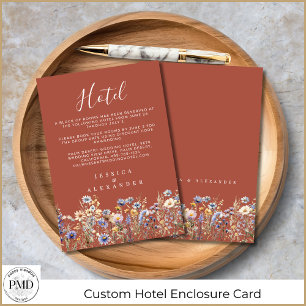Cartão De Informações Terracotta Wildflower Elegant Wedding Hotel