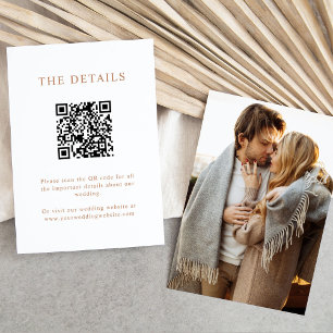 Cartão De Informações Texto Boho Simples   Detalhes do Casamento em Foto