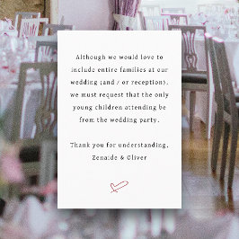 Cartão De Informações Texto de Casamento ou Recepção sem Crianças
