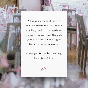 Cartão De Informações Texto de Casamento ou Recepção sem Crianças