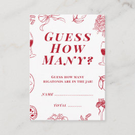 Cartão De Informações That's Amore Bridal Shower Guess how many Game 