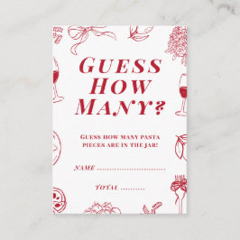 Cartão De Informações That's Amore Bridal Shower Guess how many Game 